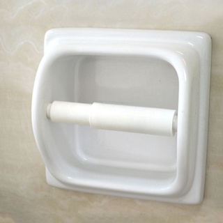 2Pcs Toilet Roll Spindle Loaded Tissue Paper Holder Stretch Roller White Plastic (4)