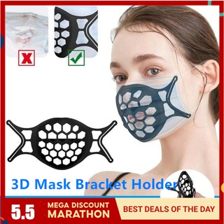 3D Mouth Mask Holder Separate Nose Mouth Support Breathing Assist Inner Cushion Bracket Silicone For Adults Breathable Valve