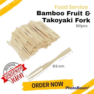 Bamboo Fruit Fork Stick 100pcs (Fruits, Cocktails, Takoyaki, Siomai, Chocolates)
