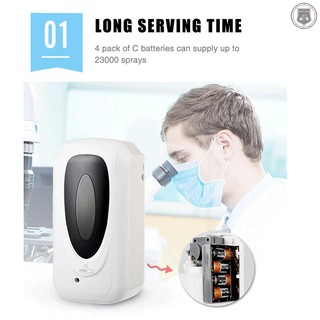 COD[ready stock]Fengjie Bathroom Touchless Hand Soap Machine Hospital School Wall-mounted Alcohol Mist Spray Hand Hygiene Kindergarten Automatic Sensor Hand Cleaner F1303 Induction Hand Soap Machine 1000ML (Batteries not included)