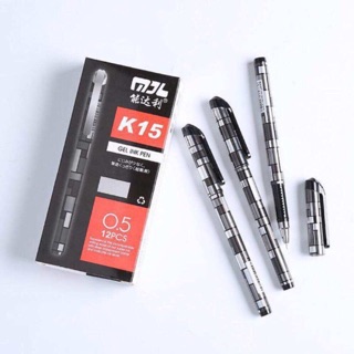 Big Sale 12pcs/box 0.5mm black gel ink pen school office supplies (1)