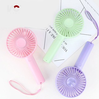Handheld Mini Fan Cooler With Strap Base USB Rechargeable Portable Desktop Fan 3 Wind Modes For For Home Outdoor Travel