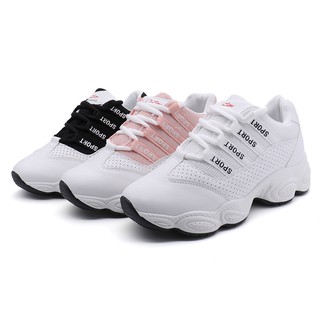（J012#)2019 summer new in Korean version of the punching movement breathable white shoes (1)