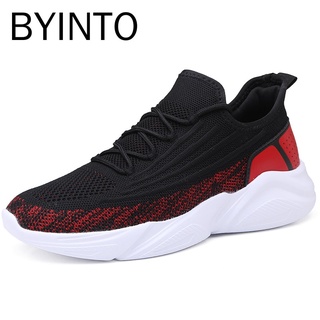 【Shipping Today】Big Size 39-45 Platform Men Sport Running Shoes Light Breathable Mesh Shock Stability Sneakers Black Wear Non-slip Male Trainers Tennis Shoes