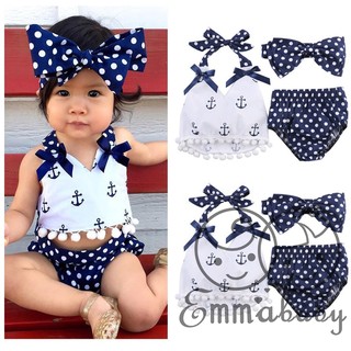 Emmababy Baby Clothes Tops Shirt Polka Dot Briefs Head Band