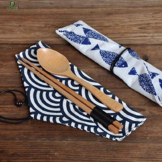 【❥❥】 Portable Tableware Bag Chopsticks Spoon Bag Cloth And Wind Cutlery Storage Bag Tie Line Cutlery Bag Chopsticks Set 【PUURE】