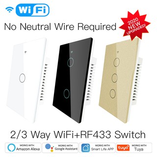 ⌂⌂ 120model New Upgraded WiFi Wall Touch Smart Light Switch Smart Life/Tuya 100-250v Wifi+Bluetooth Mode Backlight Optional 【Goob】 (1)