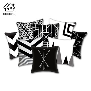 Socone Black and White Throw Pillow Case 3227