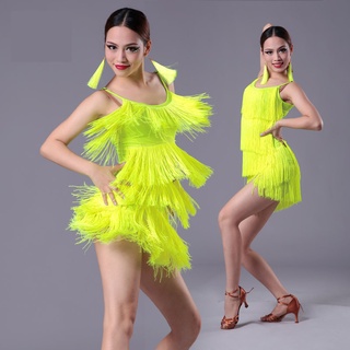 Latin Dress 2019 New Adult Modern Ballroom Latin Dance Dress tassel Fringe Salsa Tango Dance Wear