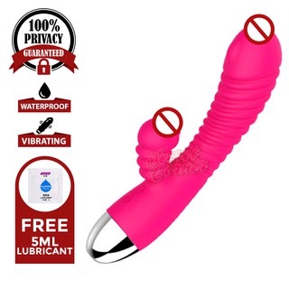 Secret Corner Psuedo Tongue Clitoral Dildo Vibrator Sex Toy for Girls and Women - Hot Pink