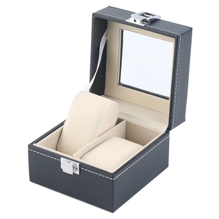 ▣2 Grid PU Leather Watche Display Case Boxes Storage Box