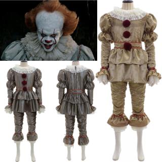 Stephen King's It Scary Clown Movie Cosplay Costume Jumpsuit for Halloween Party (1)