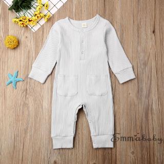 Emmababy Newborn Toddler Baby Boys Girls Romper Button Knit Long Sleeve Solid Leggings Autumn/Winter (9)