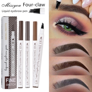 Missyou 4 Colors Natural Eyebrow Pen Waterproof Four-Claw Eye Brow Liner Makeup Eyebrow Pencil Cosmetics