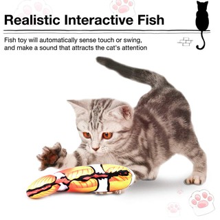 30CM Electric Moving Fish Cat Toy Realistic Plush Simulation Electric Wagging Fish Catnip Kicker Toy