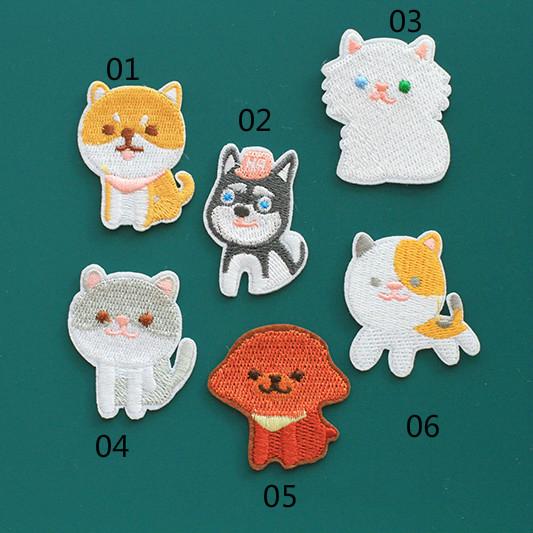 6pcs/set Super Cute Pet Dog Patch Embroidery Iron on Cool Appliques (1)