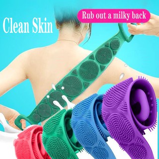 Silicone Brushes Bath Towels Rubbing Back Mud Peeling Body Massage Shower Extended Scrubber Skin Clean Shower Brushes