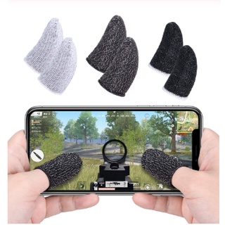 2PCS Sleep-proof Sweat-proof Professional Touch Screen Thumbs Finger Sleeve for Pubg Mobile Phone Game Gaming Gloves