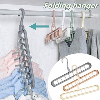 Magic hanger folding hanger storage rack nine holes save space hanger (1)