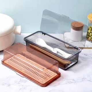 Utensils spoon fork chopsticks knives Organizer with Cover and Drain