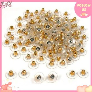 50pcs Gold Tone Hypo Allergenic Bullet Clutch Earring Backs With Pad