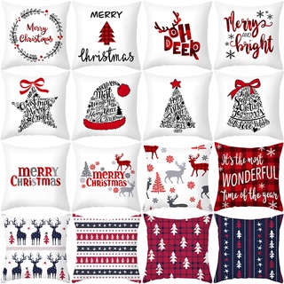 TPR303 New 2021 Christmas Pillow Cover Cartoon Sofa Throw Pillow Case 18X18 Inches