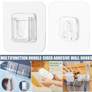 Double-Sided Self Adhesive Power Strip Fixator Adhesive Wall Hooks,Wall Hanger Transparent Hook