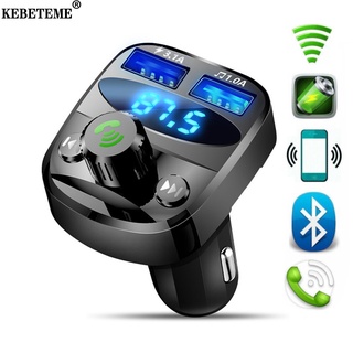 KEBETEME Car Bluetooth 5.0 FM Transmitter Wireless Handsfree MP3 Player Audio Receiver 3.1A Dual USB