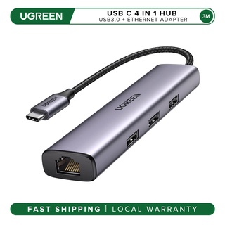 UGREEN USB-C to 3×USB3.0 Hub + RJ45 (1000M) Ethernet Adapter - PH