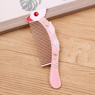 Pink Cardcaptor Sakura Comb Handle Beauty Bird Head Magic Angel Wings Styling Hair Brush Women Gift