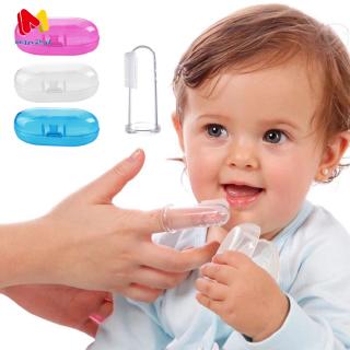 Baby Infant Finger Silicon Toothbrush+Box Teeth Cleaning Tool