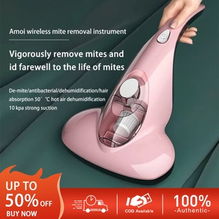 Mite removal instrument household dust mite vacuum cleaner cordless handheld powerful suction (pink)