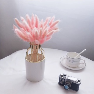 White Gold Ceramic Flower Vase Pot Home Decor