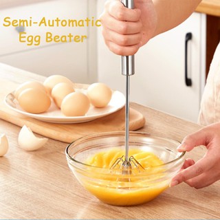 Stainless Steel Egg Beater Mixer Semi-Automatic Egg Whisk Egg Cream Cake Blender Beater