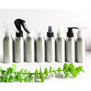 100ml Stainless Aluminum bottle - trigger spray mist pump fliptop lotion - empty bottle refillable