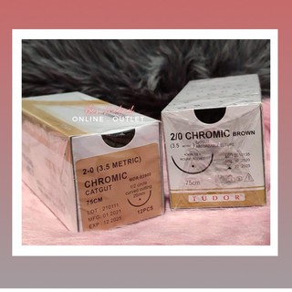 【phi local stock】 CHROMIC Brown Catgut Absorbable Suture 2/0, 3/0,4/0