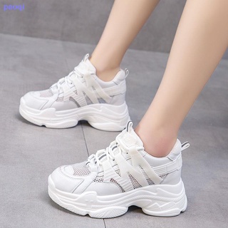 Breathable Summer 2021 Thin Women s Shoes New Style Increased All-match Shoes Women s White Shoes Casual Mesh Sneakers