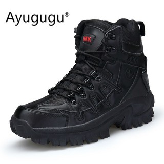 Ayugugu Protect Toes Men Boots Zipper Combat Hiking Boots