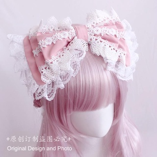 Lolita Japanese Girlish Lovely GirlKCHeaddress Hair Accessories LolitaLace Three-Layer Bow Headband