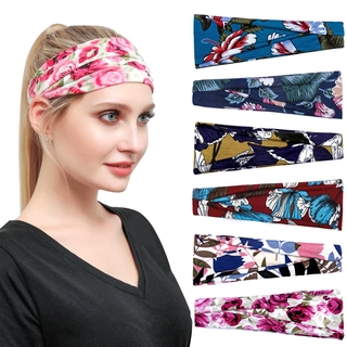 Printed Sports Headband,Yoga Hair Belt,Hair Band Sweat Absorbing,Antiperspirant Women's Wide-Edge Head Band Headwear