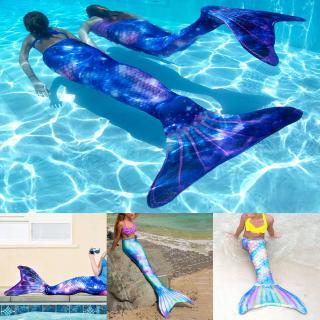 Kids Adult Colorful Mermaid Tail Monofin Tail Swimming for Girls Women Summer Beachwear