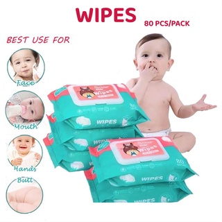 Organic Baby Wipes 80 pcs Per Pack 99% Water Hypoallergenic(Non Alcohol wetwipes)