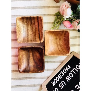 wooden square bowl 4x4