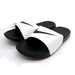 Benassi White Black Slides for men