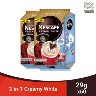 NESCAFE Creamy White 3-in-1 Coffee 29g - Pack of 60
