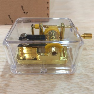 Gift Music Box Early Education Clear Acrylic Gold Hand