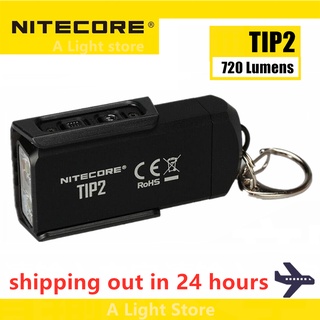 Original NITECORE TIP2 Flashlight Keychain Light CREE XP-G3 S3 720 lumen USB Rechargeable Keychain Flashlight