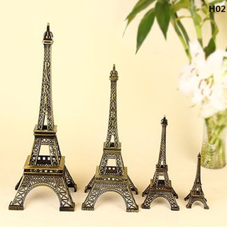Bronze Tone Paris Eiffel Tower Figurine Statue Vintage Model (1)