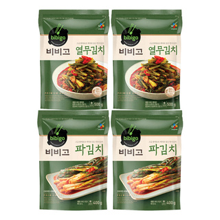 Bibigo Kimchi Green Onion (400g x 2), Young Radish (500g x 2) Combo pack Korea 6dJD