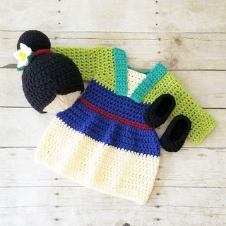 Mulan Baby Dress Crochet Set